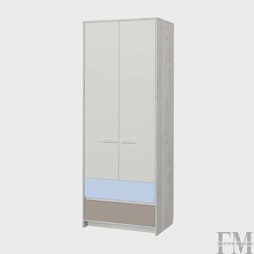 Двухстворчатый шкаф «Зефир 2», голубой